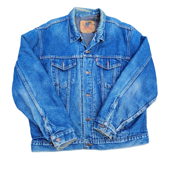 Vintage 1980s Blanket-Lined Levi's Denim Jacket - Picture 1 of 4